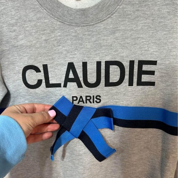 Woman’s CLAUDIE PIERLOT Paris sweatshirt with bow detail. New condition. Size 1. - Picture 4 of 16